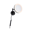 Paulmann Miroir avec �clairage MASUA IP44 - 3X ZOOM 3 fois, rond, avec bras flexible, CCT Switch, inclinable IP44 / IP20, noir mat 
