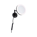 Paulmann Miroir avec �clairage MASUA IP44 - 3X ZOOM 3 fois, rond, avec bras flexible, CCT Switch, inclinable IP44 / IP20, noir mat 