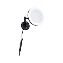 Paulmann Miroir avec �clairage MASUA IP44 - 3X ZOOM 3 fois, rond, avec bras flexible, CCT Switch, inclinable IP44 / IP20, noir mat 