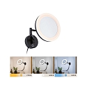 Paulmann Miroir avec �clairage MASUA IP44 - 3X ZOOM 3 fois, rond, avec bras flexible, CCT Switch, inclinable IP44 / IP20, noir mat 