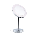 Paulmann Miroir avec �clairage MASUA IP44 - 3X ZOOM 3 fois, rond, CCT Switch, avec prise de courant, r�glable IP44 / IP20, chrome 