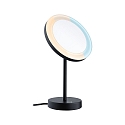 Miroir avec �clairage MASUA IP44 - 3X ZOOM 3 fois, rond, CCT Switch, avec prise de courant, r�glable IP44 / IP20, noir mat 