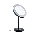 Paulmann Miroir avec �clairage MASUA IP44 - 3X ZOOM 3 fois, rond, CCT Switch, avec prise de courant, r�glable IP44 / IP20, noir mat 