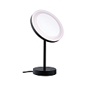 Paulmann Miroir avec �clairage MASUA IP44 - 3X ZOOM 3 fois, rond, CCT Switch, avec prise de courant, r�glable IP44 / IP20, noir mat 
