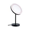 Paulmann Miroir avec �clairage MASUA IP44 - 3X ZOOM 3 fois, rond, CCT Switch, avec prise de courant, r�glable IP44 / IP20, noir mat 