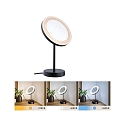 Paulmann Miroir avec �clairage MASUA IP44 - 3X ZOOM 3 fois, rond, CCT Switch, avec prise de courant, r�glable IP44 / IP20, noir mat 