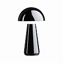 battery table lamp ONZO with USB connection, with touch dimmer IP44, glossy, black dimmable