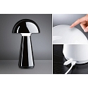 Paulmann Lampe de table  accu ONZO avec connexion USB, avec variateur tactile IP44, scintillant, noir gradable