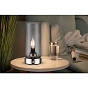 Paulmann Lampe de table PINJA cylindrique, avec interrupteur E14, chrome, couleurs fum�e gradable