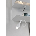 Paulmann Wall luminaire MERANI with shelf ,USB port and LED gooseneck, 230V, E27 + LED 2.5W, beige / white