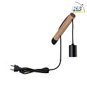 Paulmann Lampada da parete KIAN con interruttore E27 IP20, Legno, Nero dimmerabile