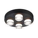 LED Decken-/Wandleuchte KAME Badleuchte, rund, 4x 4,2W, 3000K, 2480lm, IP44, schwarz