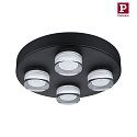 Paulmann Applique et plafonnier KAME rond IP44, noir signal 