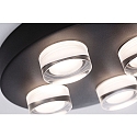 Paulmann Plafoniera KAME � 250MM 4-Lampadine, rotondo, commutabile IP44, opaco, nero brillante 