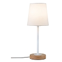 Lampe de table NEORDIC STELLAN à 1 flamme, avec abat-jour E27, bois, blanche gradable