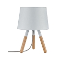 Paulmann Paulmann Table lamp Neordic Berit 1 flame with fabric shade white/wood