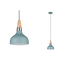 Luminaire  suspension NEORDIC JUNA  1 flamme E14, vert clair, bois, cuivre gradable