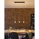 Paulmann pendant luminaire ALDAN LED up / down, 3 flames, brushed aluminium, black dimmable