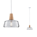Paulmann pendant luminaire NEORDIC YVA E27, wood, clear dimmable
