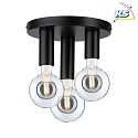 Paulmann Plafoniera NEORDIC SKOGEN 3-Lampadine E27 IP20, Nero dimmerabile