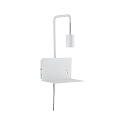 Paulmann Lampada da parete CALVANI con interruttore, con connessione USB, con ripiano E27 IP20, Bianco dimmerabile Paulmann Lampada da parete CALVANI con interruttore, con connessione USB, con ripiano E27 IP20, Bianco dimmerabile