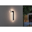 Paulmann solar house number light with accumulator, indirect IP44, black, white matt 