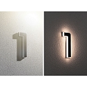 Paulmann solar house number light with accumulator, indirect IP44, black, white matt 
