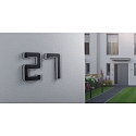 Paulmann solar house number light with accumulator, indirect IP44, black, white matt 