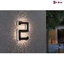 Paulmann Luce solare del numero civico con batteria, indiretto IP44, Nero, Bianco opaco 