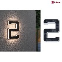 Paulmann Luce solare del numero civico con batteria, indiretto IP44, Nero, Bianco opaco 