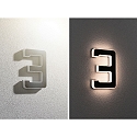 Paulmann solar house number light with accumulator, indirect IP44, black, white matt 