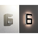 Paulmann solar house number light with accumulator, indirect IP44, black, white matt 
