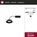 Paulmann recessed luminaire SORMUS round, set of 1 IP65, black matt  6,5W 560lm 3000K 100 100 CRI >80