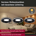 Paulmann recessed luminaire SORMUS round, set of 1 IP65, black matt  6,5W 560lm 3000K 100 100 CRI >80