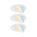 spot AUMUS round, set of 3 IP20, white matt dimmable