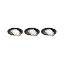 Paulmann spot AUMUS round, set of 3 IP20, black matt dimmable