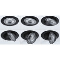 Paulmann spot AUMUS round, set of 3 IP20, black matt dimmable