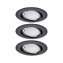 Paulmann LED Einbauleuchte BASE COIN, 3x4,9W, 3000-6500K, 420lm, IP20, RGBW, schwenkbar, dimmbar Zigbee, schwarz matt