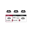 3er-Set Einbauleuchte CHOOSE, starr, IP44, 230V, max. 3x 10W 5.1cm, Schwarz matt