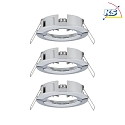 Paulmann Lumière encastrée CHOOSE rigide, lot de 3 IP44, chrome gradable