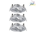 Paulmann Lumière encastrée CHOOSE pivotant, lot de 3 IP23, aluminium gradable