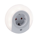 Paulmann LED Stecker-Nachtlicht ESBY, Rund, mit Steckdose und Dmmerungssensor, 0.2W 3000K 22lm, wei