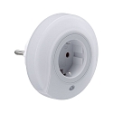 Paulmann LED Stecker-Nachtlicht ESBY, Rund, mit Steckdose und Dmmerungssensor, 0.2W 3000K 22lm, wei