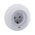 Paulmann LED Stecker-Nachtlicht ESBY, Rund, mit Steckdose und Dmmerungssensor, 0.2W 3000K 22lm, wei