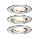 3er-Set Outdoor Einbau-Downlight NOVA, IP65, rund, inkl. 3x GU10 LED 7W 2700K 460lm 36, schwenkbar, Eisen