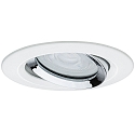 Paulmann Downlight NOVA GU10 rond, pivotant, lot de 1 GU10 IP65, chrome, blanc mat gradable