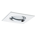 Paulmann Downlight NOVA GU10 angulaire, pivotant, lot de 1 GU10 IP65, chrome, blanc mat gradable
