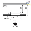 Paulmann Plafonnier encastré NOVA MINI PLUS LED pivotant, lot de 3 IP23, fer brossé gradable