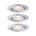 Paulmann Apparecchio da incasso a soffitto NOVA MINI PLUS LED girevole, Set di 3 IP23, Alluminio dimmerabile