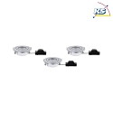 3er-Set LED Einbauspot, 230V, je 6W 3000K 450lm, 3-stufig dimmbar, schwenkbar, Chrom matt
